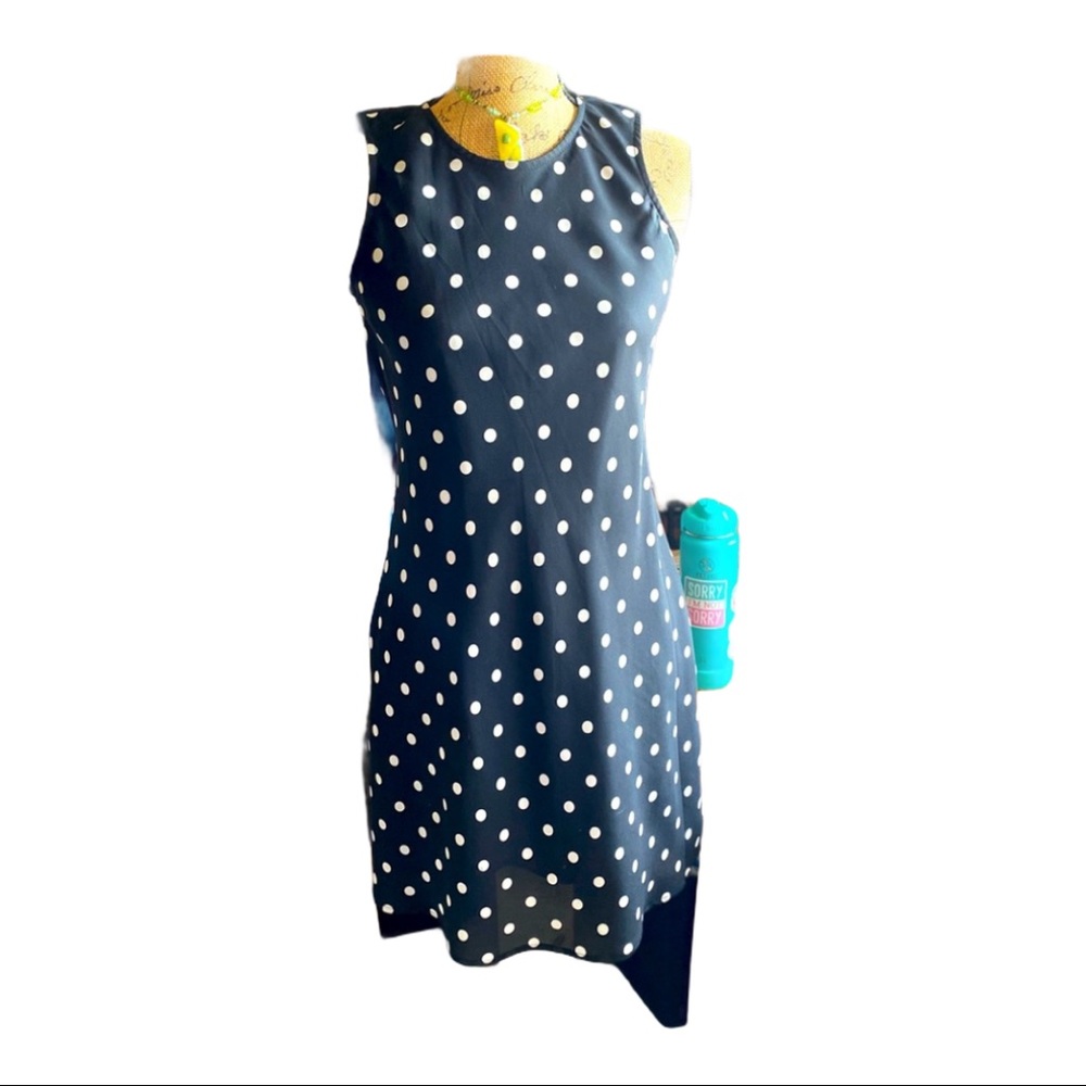 🖤♠️Black With White Polka Dots sleeveless Dress